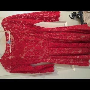 Red lace freepeople dress